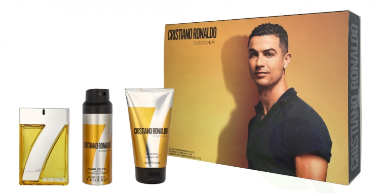 Cristiano Ronaldo CR7 Discover Giftset 400 ml Edt Spray 100ml/Shower Gel 150ml/Body Spray 150ml