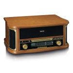 Lenco Retro skivspelare i trä med Bluetooth® AM/FM-radio USB-kodning CD-spelare kassettspelare och inbyggda högtalare Lenco Retro skivspelare i trä med Bluetooth® AM/FM-radio USB-kodning CD-spelare kassettspelare och inbyggda högtalare