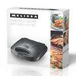 MELISSA Sandwichmaskin / grillplatta 750 Watt Svart