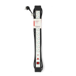 Nedis Grenuttag med överspänningsskydd | 10-vägs | Jordad kontakt / Typ F (CEE 7/7) | 3.00 m | 3680 W | 16 A | Typ av jordning: Sidkontakt | Uttagsvinkel: 45 ° | H05VV-F 3G1.5mm² | På / av-knapp | Svart / Vit