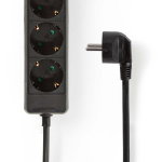 Nedis Gren kontakt | Jordad kontakt / Typ F (CEE 7/7) | 3-vägs | 5.00 m | 3680 W | 16 A | Typ av jordning: Sidkontakt | 230 V AC 50/60 Hz | Uttagsvinkel: 45 ° | H05VV-F 3G1.5mm² | Svart