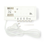 Nedis CATV Förstärkare | Förstärkning: 20 dB | 47 - 694 MHz | Antal utgångar: 4 | Förstärkningskontroll | Vit