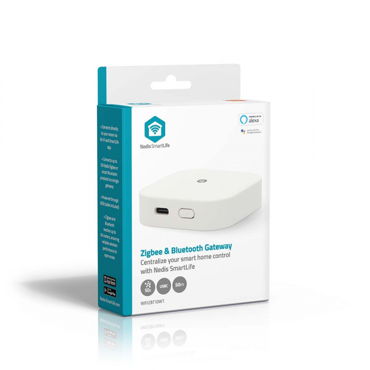 Nedis SmartLife Gateway | Bluetooth® / Zigbee 3.0 | 50 Enheter | USB ström | Android™ / IOS | Vit