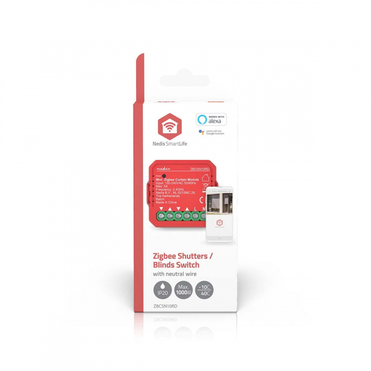 Nedis SmartLife Inbyggd Modul | Slutare / persienner | 1000 W | Terminalanslutning | App tillgänglig för: Android™ / IOS Nedis SmartLife Inbyggd Modul | Slutare / persienner | 1000 W | Terminalanslutning | App tillgänglig för: Android™ / IOS