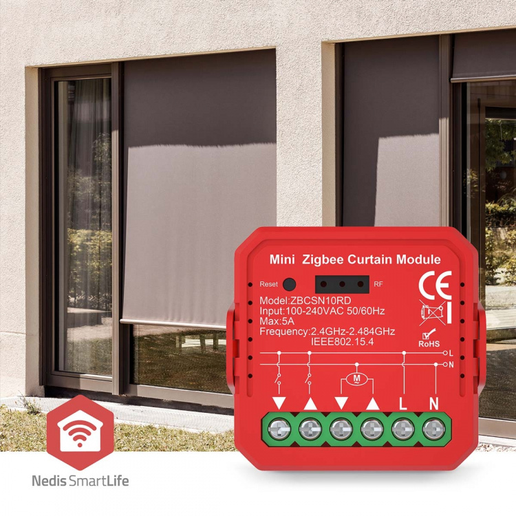 Nedis SmartLife Inbyggd Modul | Slutare / persienner | 1000 W | Terminalanslutning | App tillgänglig för: Android™ / IOS Nedis SmartLife Inbyggd Modul | Slutare / persienner | 1000 W | Terminalanslutning | App tillgänglig för: Android™ / IOS