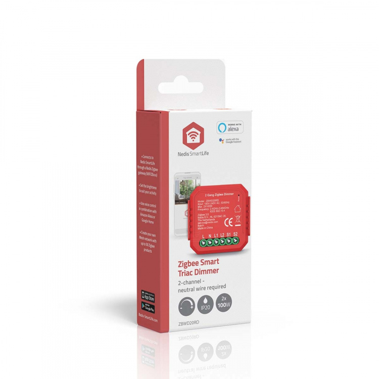 Nedis SmartLife Inbyggd Modul | Dubbel triac-dimmer | 2 x 100 W | Terminalanslutning | App tillgänglig för: Android™ / IOS