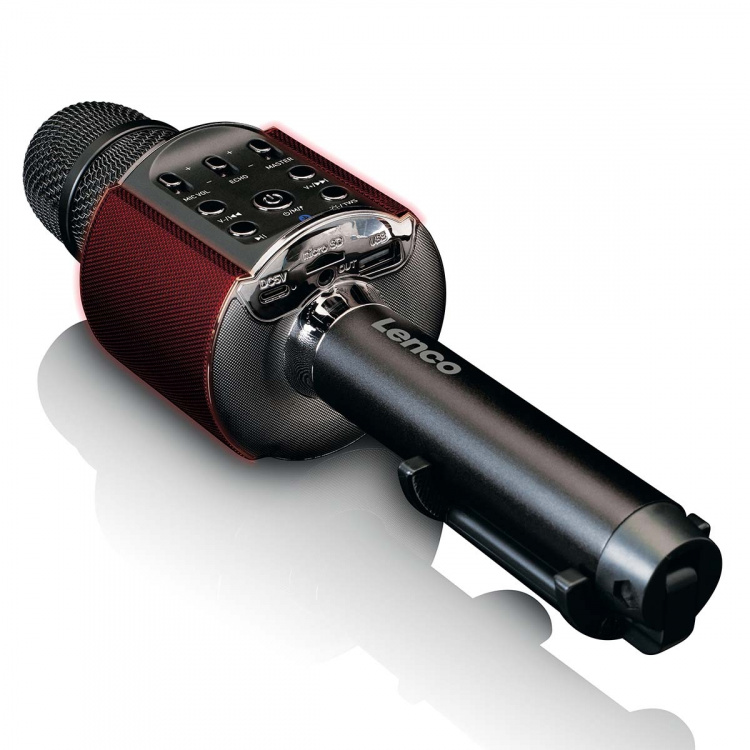 Lenco Bluetooth® Karaoke-mikrofon med högtalare och belysning Svart Lenco Bluetooth® Karaoke-mikrofon med högtalare och belysning Svart