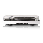 Lenco Skivspelare med synlig remdrift, ram i borstad aluminium och Ortofon 2M RED kassett Svart