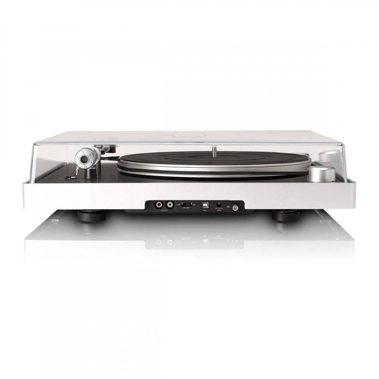 Lenco Skivspelare med synlig remdrift, ram i borstad aluminium och Ortofon 2M RED kassett Svart