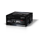 Lenco Skivspelare med synlig remdrift, ram i borstad aluminium och Ortofon 2M RED kassett Svart