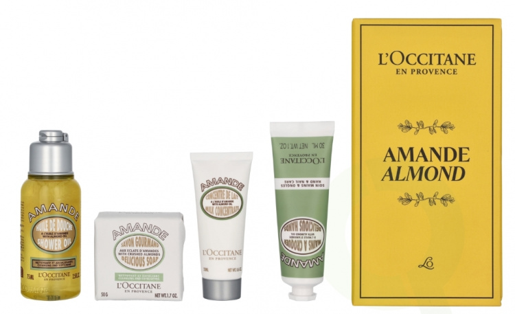 L\'Occitane The Sweet Almond Giftset 175 ml Hands & Nail Care 30ml/Shower Oil 75ml/Milk Concentrate 20ml/Delicious Soap 50g