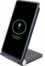 Wave Qi skrivbordsstativ 15W med trådlös laddning, svart Wave Qi skrivbordsstativ 15W med trådlös laddning, svart