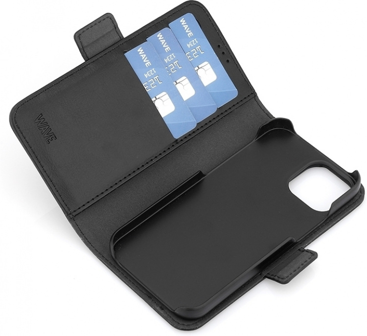 Wave Duo BookCase, iPhone 13 mini, svart Wave Duo BookCase, iPhone 13 mini, svart