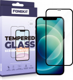 FoneKit Heltäckande pansarglas, iPhone 12 / 12 Pro, svart