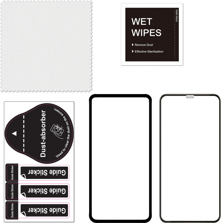 FoneKit Heltäckande skydd av armerat glas, iPhone 11 / XR, svart