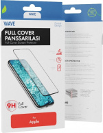 Wave Full Cover pansarglas, iPhone 14, svart ram