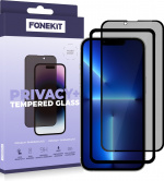 FoneKit Privacy+ Skärmskydd, iPhone 13 Pro Max / 14 Plus, svart