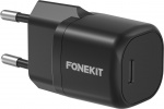 FoneKit Mini 20W AC-laddare, USB-C, svart FoneKit Mini 20W AC-laddare, USB-C, svart