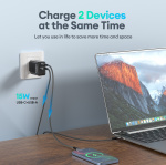 FoneKit Double 20W laddare, USB-C + USB-A, svart FoneKit Double 20W laddare, USB-C + USB-A, svart