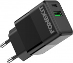 FoneKit Double 20W laddare, USB-C + USB-A, svart FoneKit Double 20W laddare, USB-C + USB-A, svart
