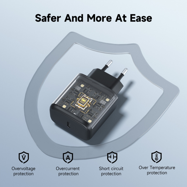 FoneKit GaN PD 65W AC-laddare, USB-C, svart FoneKit GaN PD 65W AC-laddare, USB-C, svart