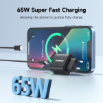 FoneKit GaN PD 65W AC-laddare, USB-C, svart FoneKit GaN PD 65W AC-laddare, USB-C, svart