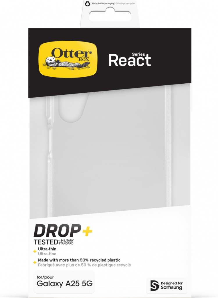 Otterbox React skyddsfodral, transparent, Samsung Galaxy A25 5G