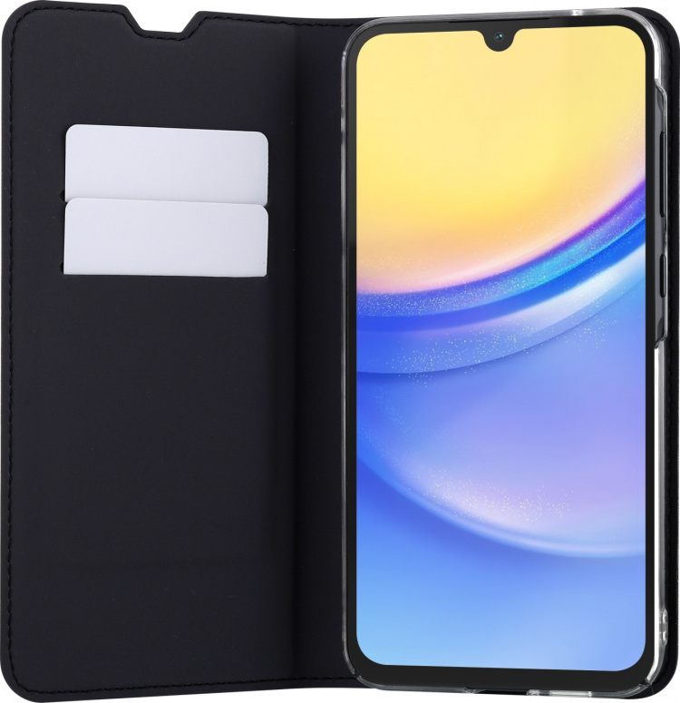 FoneKit BookCase skyddsfodral, Samsung Galaxy A15, svart FoneKit BookCase skyddsfodral, Samsung Galaxy A15, svart