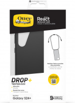 Otterbox React Necklace skyddsfodral med rem, svart, Samsung Galaxy S24+ Otterbox React Necklace skyddsfodral med rem, svart, Samsung Galaxy S24+