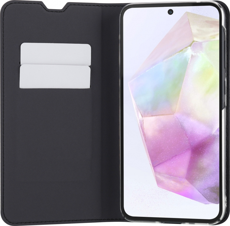 FoneKit BookCase skyddsfodral, Samsung Galaxy A35, svart FoneKit BookCase skyddsfodral, Samsung Galaxy A35, svart