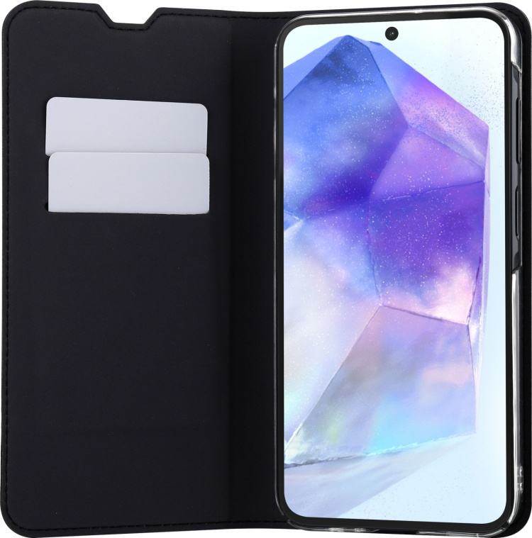 FoneKit BookCase skyddsfodral, Samsung Galaxy A55, svart FoneKit BookCase skyddsfodral, Samsung Galaxy A55, svart