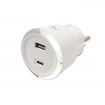 CAPiDi Säkerhetstimer USB A+C 1-4 3.4A Vit CAPiDi Säkerhetstimer USB A+C 1-4 3.4A Vit