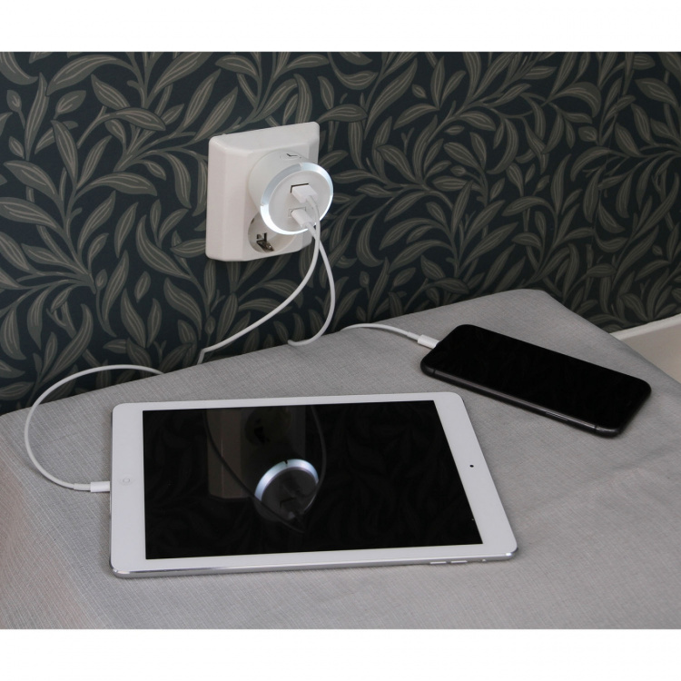 CAPiDi Säkerhetstimer USB A+C 1-4 3.4A Vit CAPiDi Säkerhetstimer USB A+C 1-4 3.4A Vit