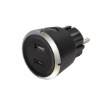 CAPiDi Säkerhetstimer USB A+C 1-4 3.4A Svart CAPiDi Säkerhetstimer USB A+C 1-4 3.4A Svart