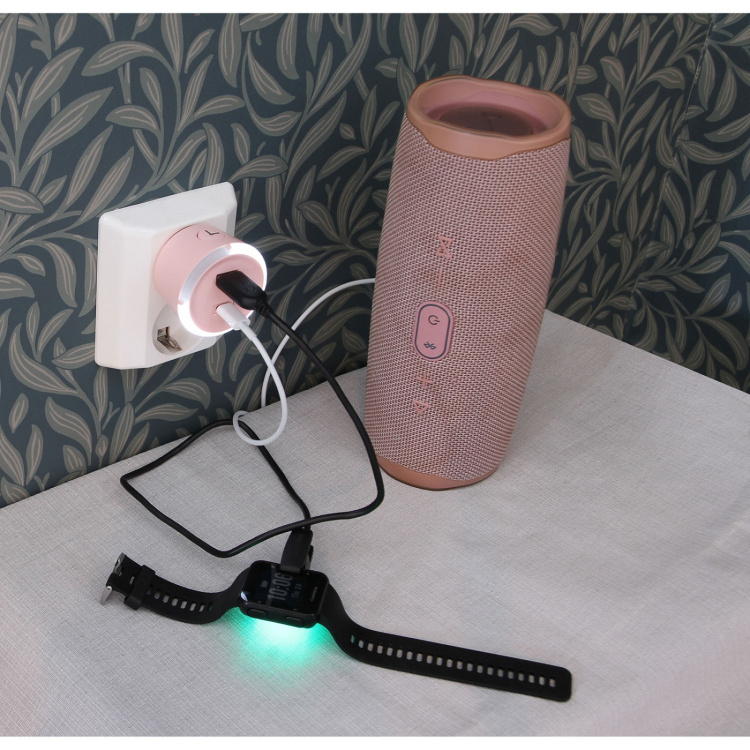 CAPiDi Säkerhetstimer USB A+C 1-4 3.4A Rosa CAPiDi Säkerhetstimer USB A+C 1-4 3.4A Rosa