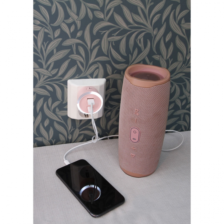 CAPiDi Säkerhetstimer USB A+C 1-4 3.4A Rosa CAPiDi Säkerhetstimer USB A+C 1-4 3.4A Rosa