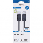 Hama Kabel USB A-A Svart 1.5m Hama Kabel USB A-A Svart 1.5m