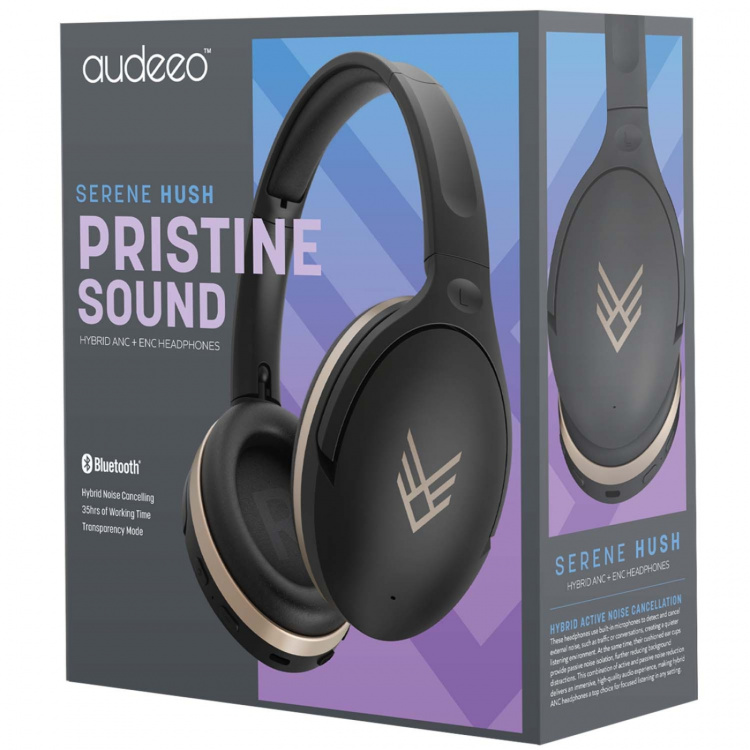 Audeeo Hörlurar Over-Ear Hybrid ANC ENC Serenehush Svart