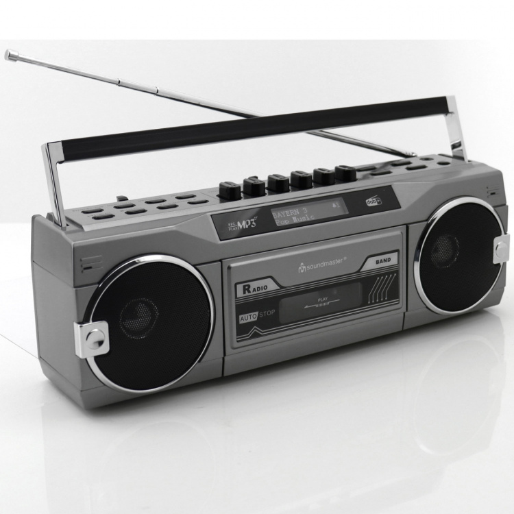 Soundmaster Kassettradio Stereo Bluetooth SRR80TI Silver Soundmaster Kassettradio Stereo Bluetooth SRR80TI Silver