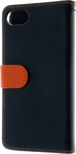 Insmat Exclusive Flip Case Plånboksfodral till iPhone 6 / 6s / 7 / 8 / SE, svart / orange