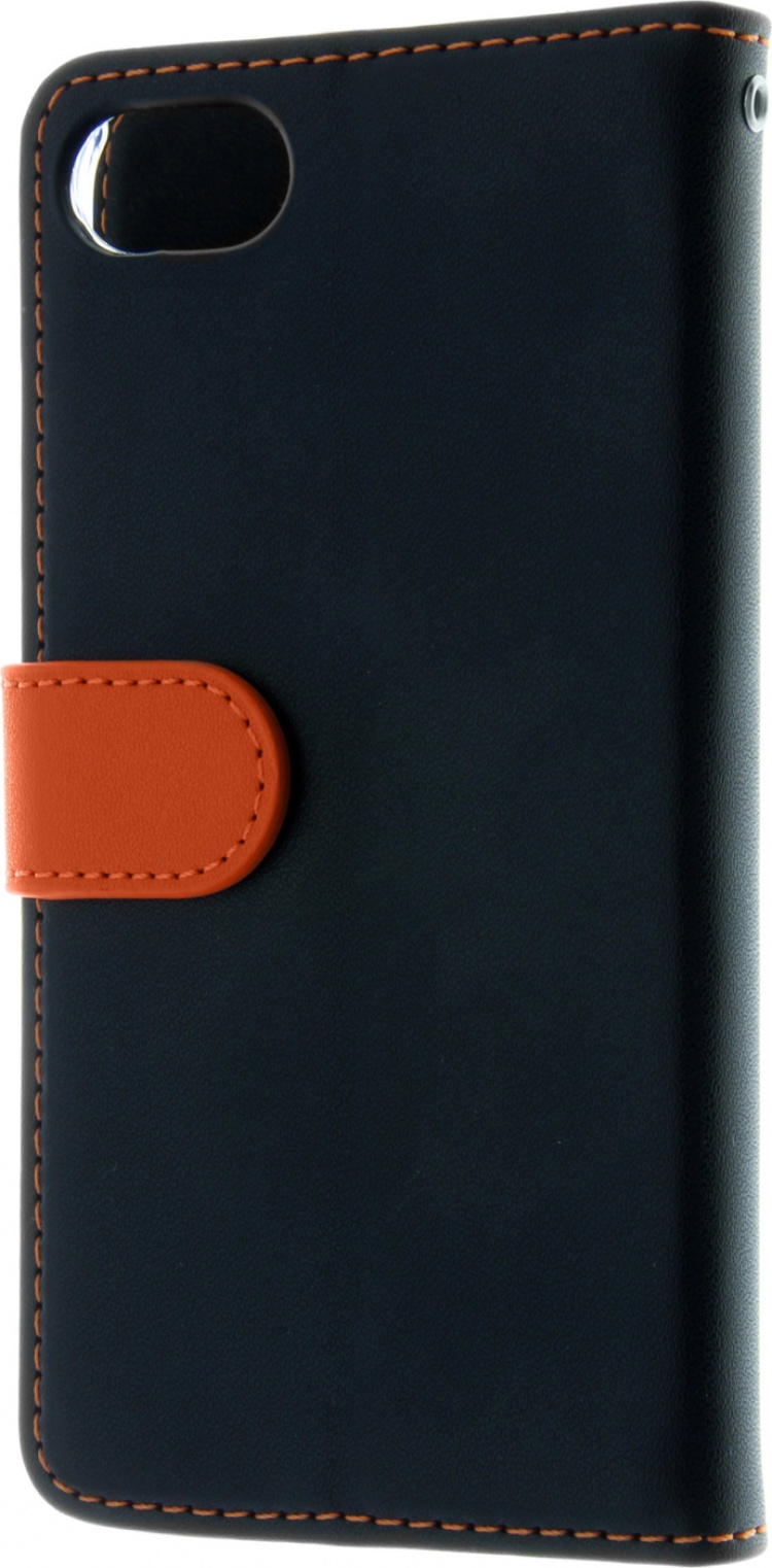 Insmat Exclusive Flip Case Plånboksfodral till iPhone 6 / 6s / 7 / 8 / SE, svart / orange