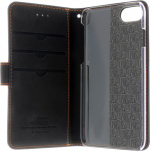 Insmat Exclusive Flip Case Plånboksfodral till iPhone 6 / 6s / 7 / 8 / SE, svart / orange