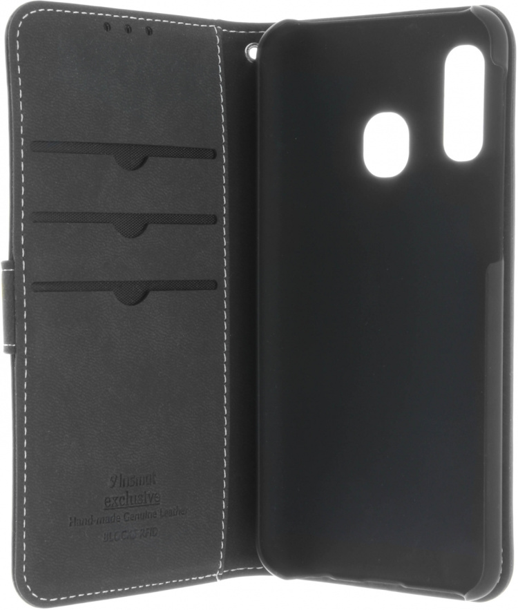 Insmat Exklusivt Flip Case plånboksfodral, Samsung Galaxy A40, svart Insmat Exklusivt Flip Case plånboksfodral, Samsung Galaxy A40, svart