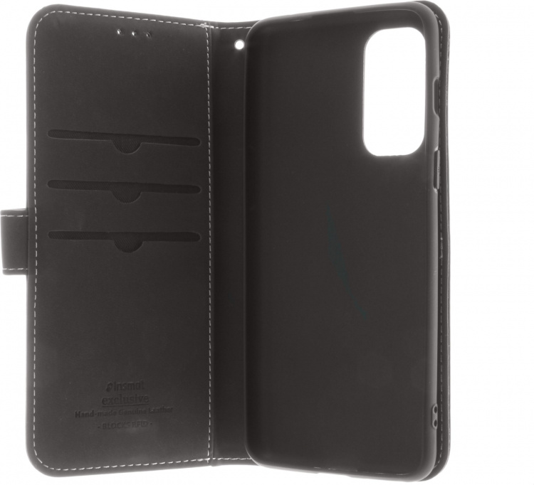 Insmat Exklusivt Flip Case plånboksfodral, OnePlus Nord 2 5G, svart