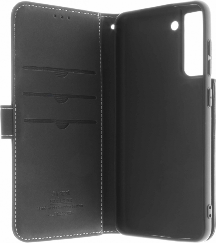 Insmat Exklusivt Flip Case plånboksfodral, Samsung Galaxy S21 FE 5G, svart Insmat Exklusivt Flip Case plånboksfodral, Samsung Galaxy S21 FE 5G, svart