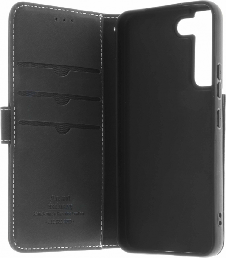 Insmat Exklusivt Flip Case plånboksfodral, Samsung Galaxy S22+ 5G, svart