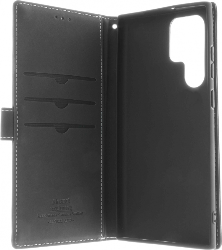 Insmat Exklusivt Flip Case plånboksfodral, Samsung Galaxy S22 Ultra 5G, svart