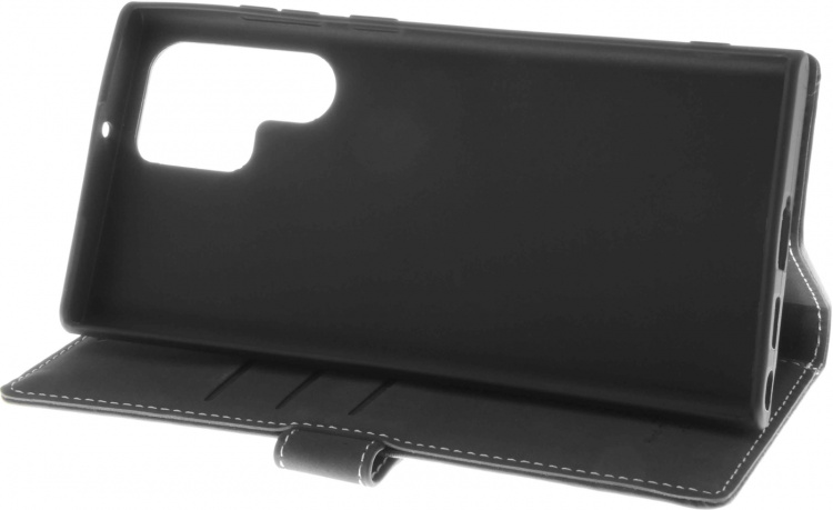 Insmat Exklusivt Flip Case plånboksfodral, Samsung Galaxy S22 Ultra 5G, svart