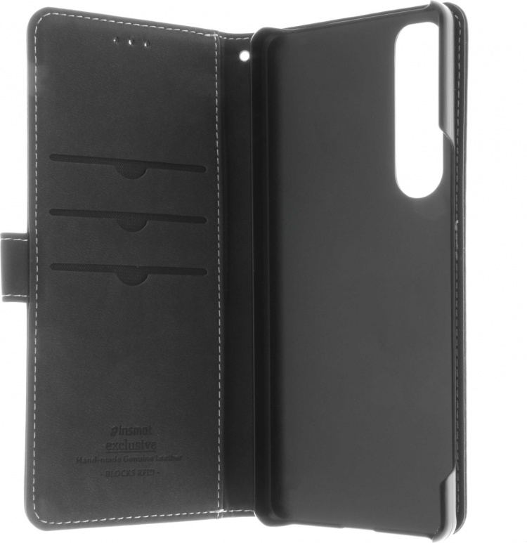 Insmat Exclusive Flip Case plånboksfodral, Sony Xperia 1 IV, svart