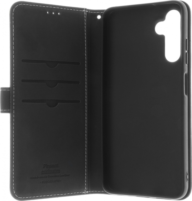 Insmat Exklusivt Flip Case plånboksfodral, Samsung Galaxy A25 5G, svart Insmat Exklusivt Flip Case plånboksfodral, Samsung Galaxy A25 5G, svart